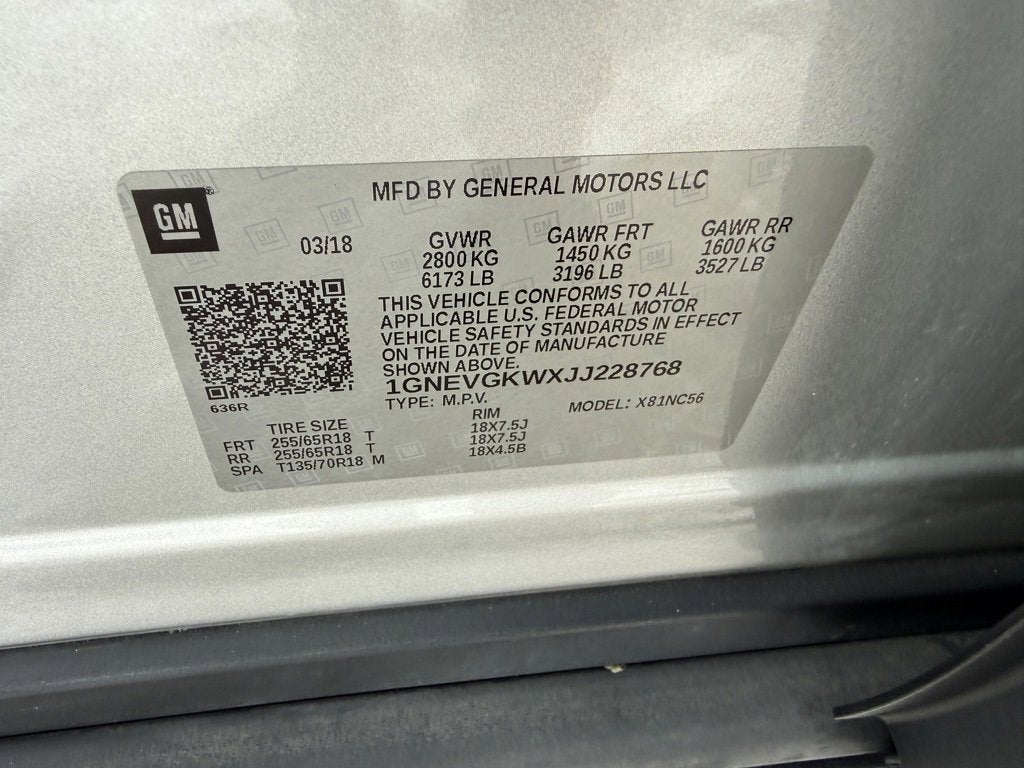 2018 Chevrolet Traverse LT Cloth