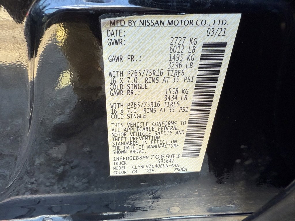 2021 Nissan Frontier Crew Cab PRO-4X 4x4