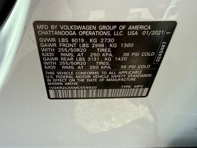 2021 Volkswagen Atlas 3.6L V6 SE w/Technology